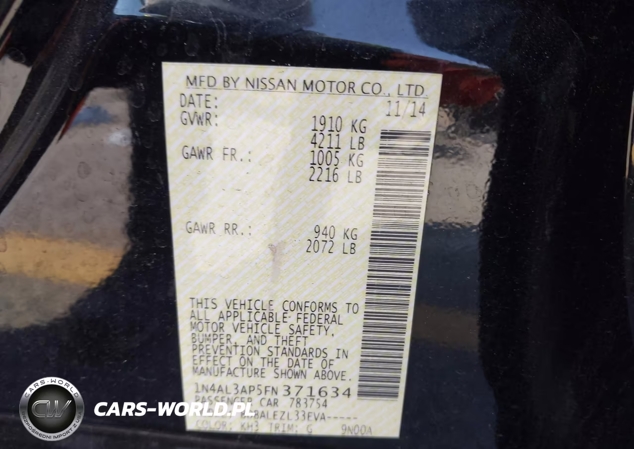 2015 Nissan Altima 2.5 S VIN:1N4AL3AP5FN371634 - 9
