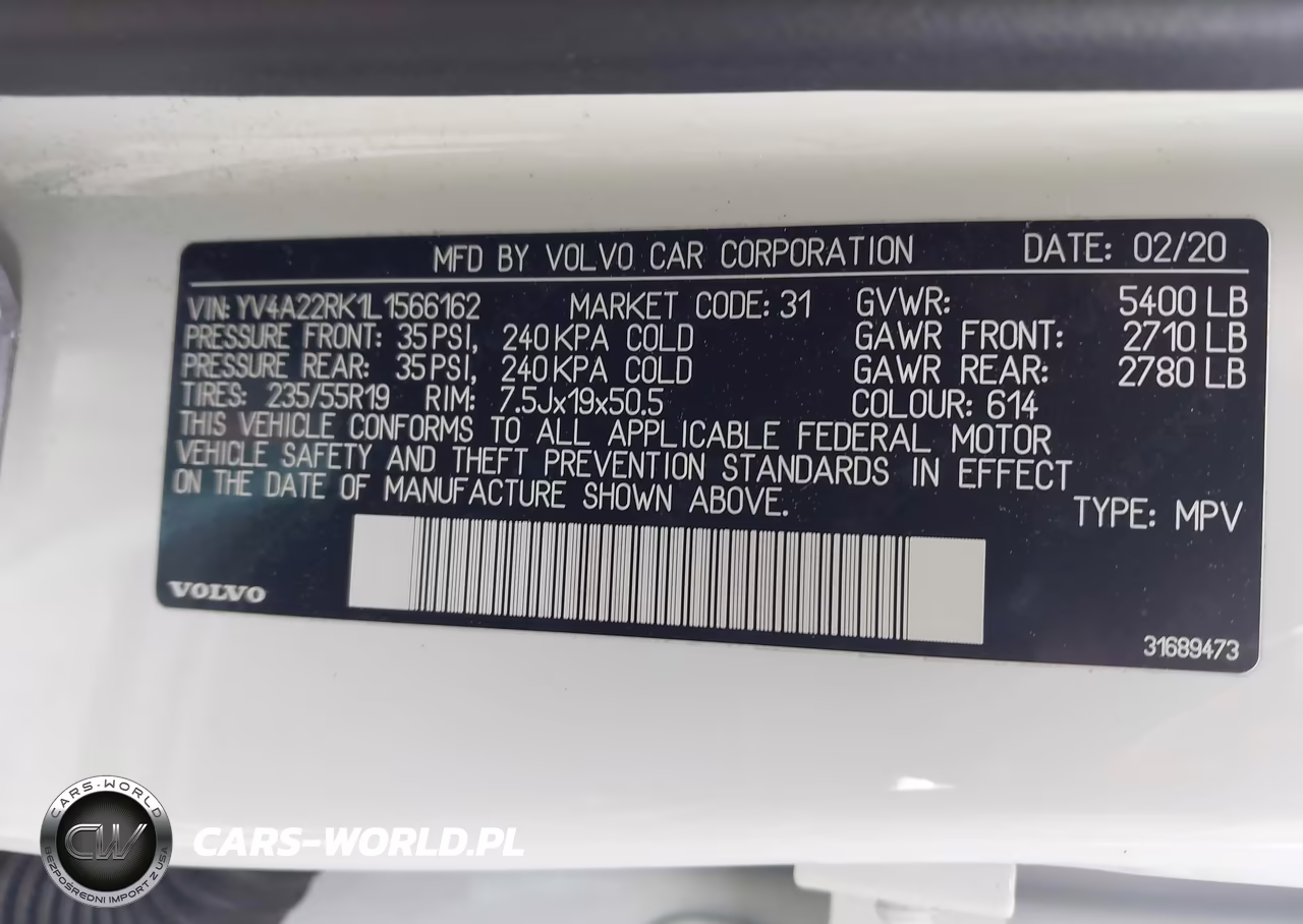 2020 Volvo Xc60 T6 Momentum VIN:YV4A22RK1L1566162 - 9