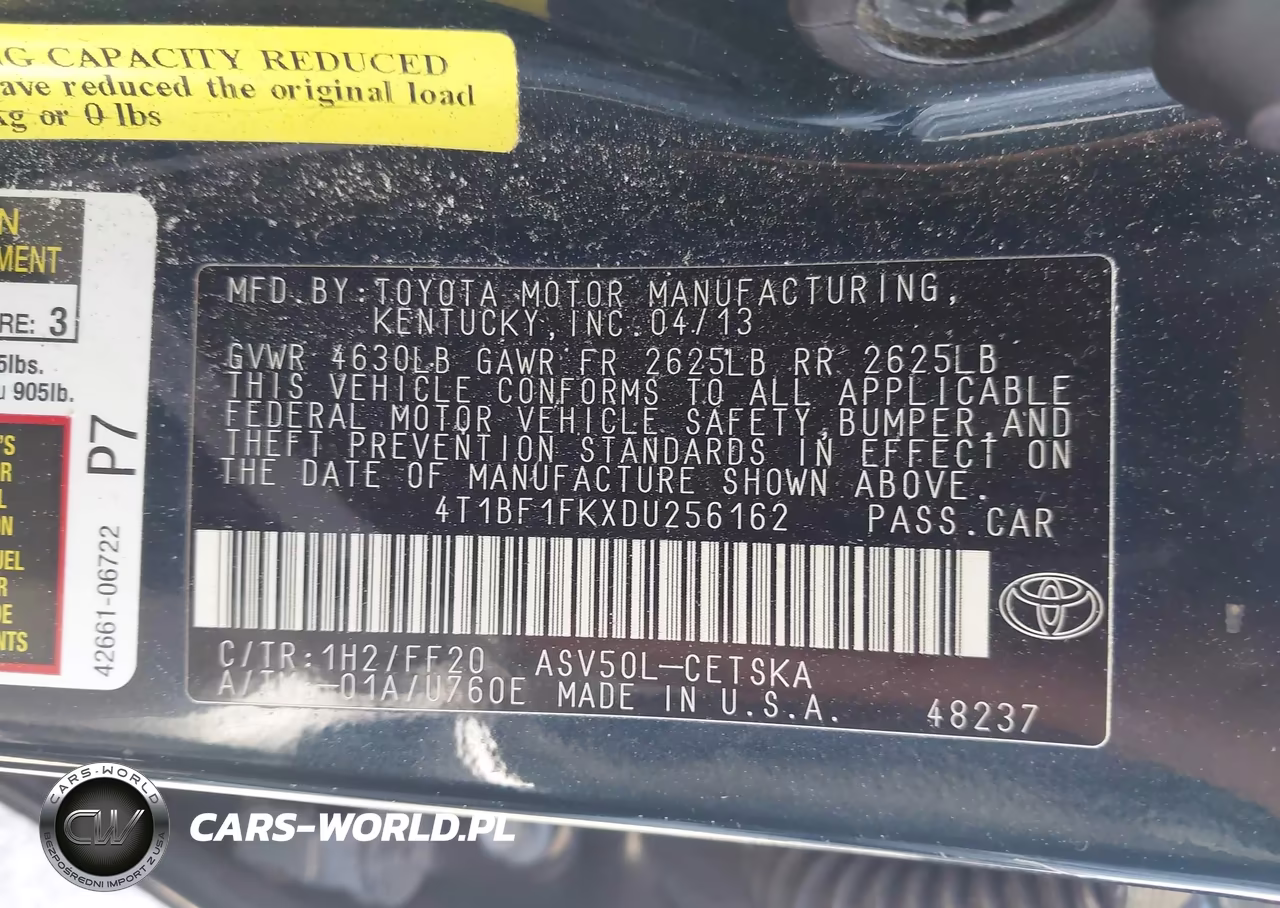 2013 Toyota Camry Se VIN:4T1BF1FKXDU256162 - 9