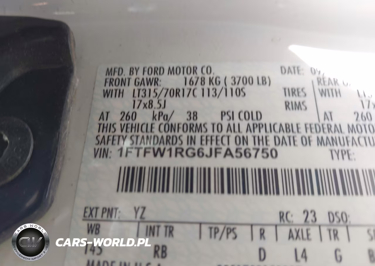 2018 Ford F-150 Raptor VIN:1FTFW1RG6JFA56750 - 9