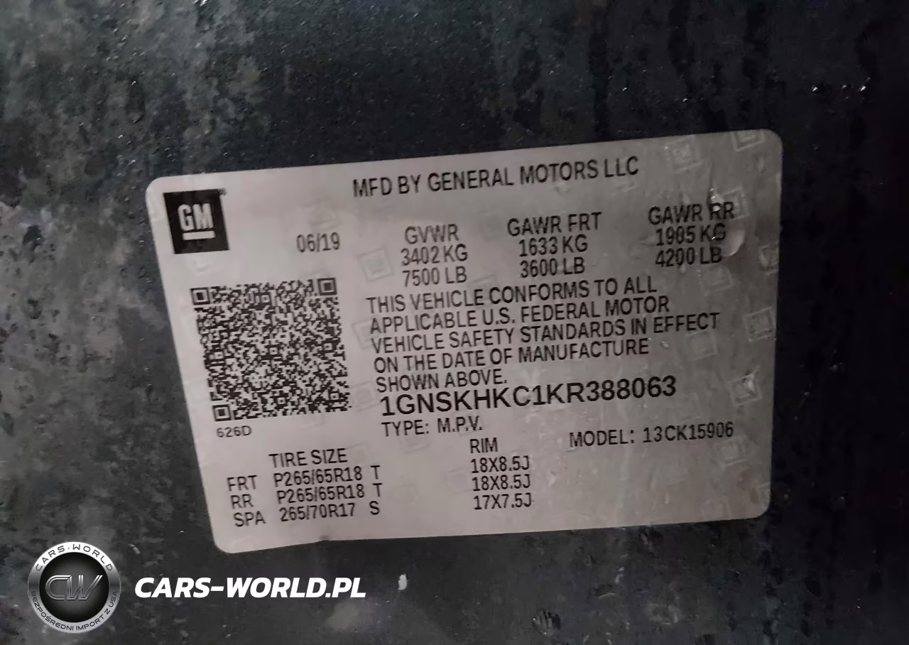 2019 Chevrolet Suburban Lt VIN:1GNSKHKC1KR388063 - 9