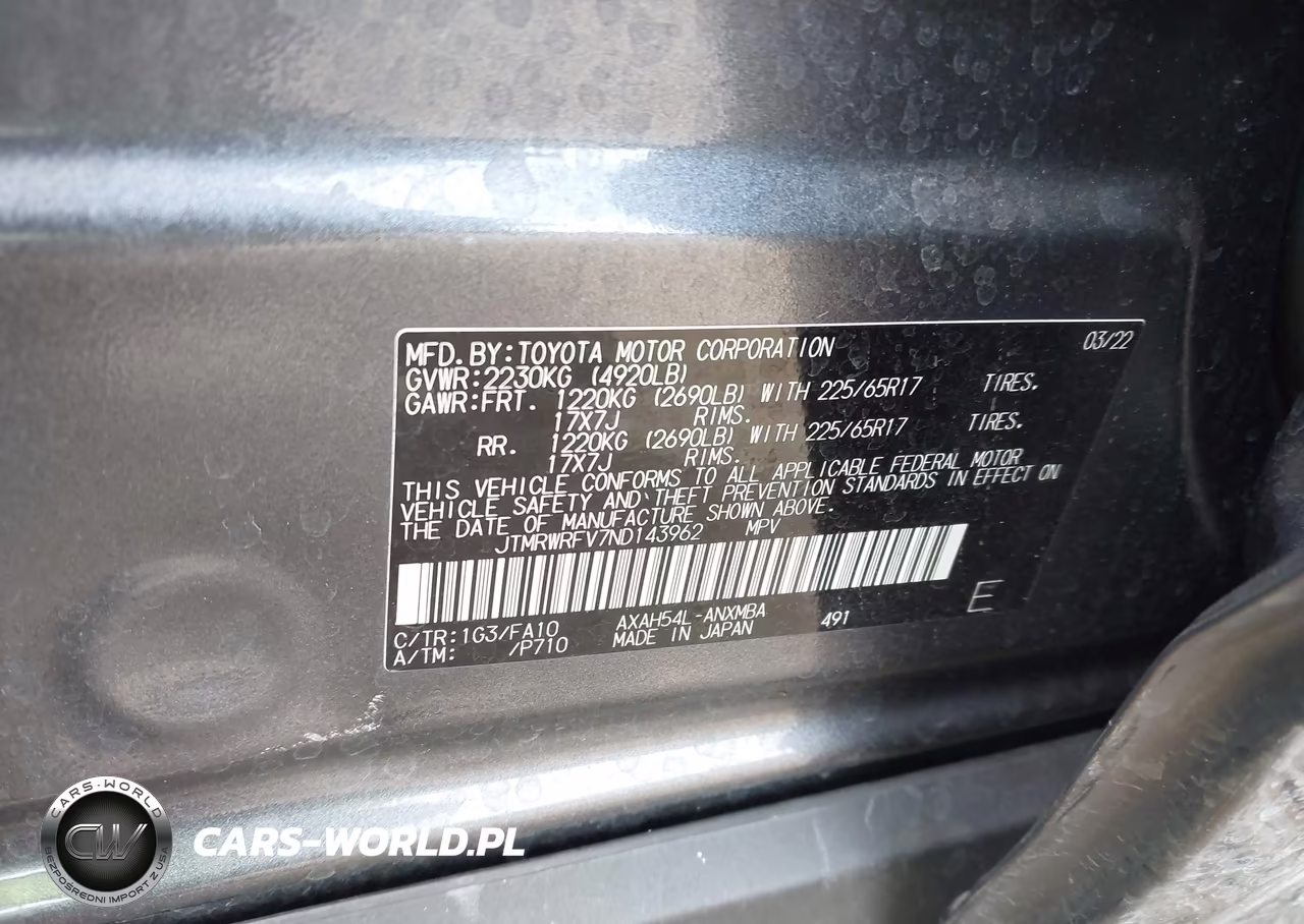 2022 Toyota Rav4 Hybrid Xle VIN:JTMRWRFV7ND143962 - 9