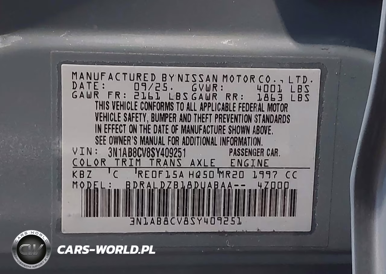 2025 Nissan Sentra Sv VIN:3N1AB8CV8SY409251 - 9