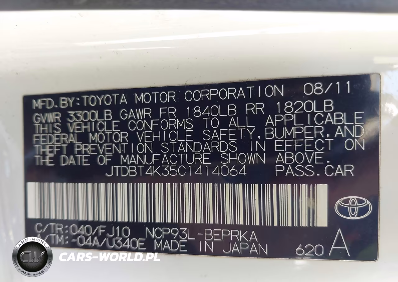2012 Toyota Yaris VIN:JTDBT4K35C1414064 - 9