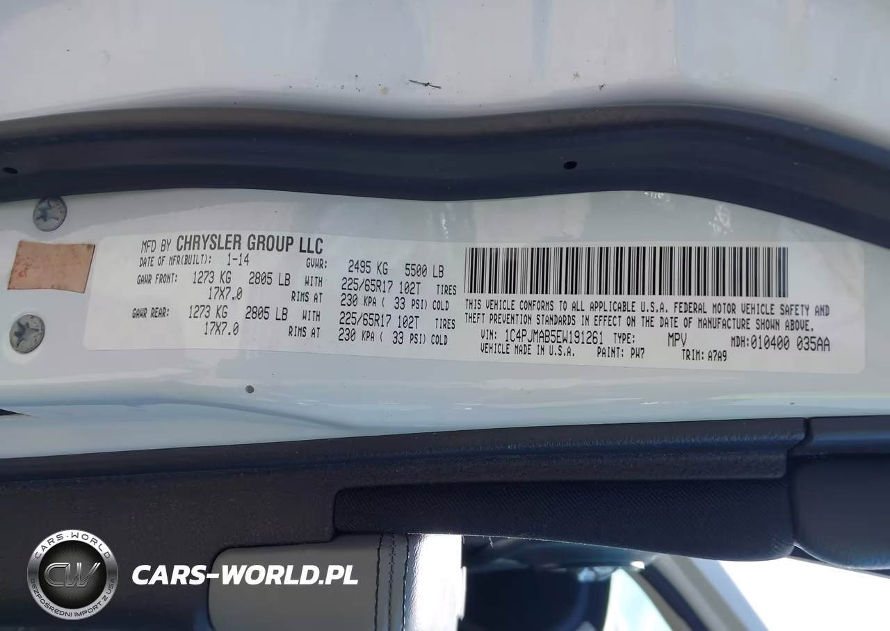 2014 Jeep Cherokee Sport VIN:1C4PJMAB5EW191261 - 9