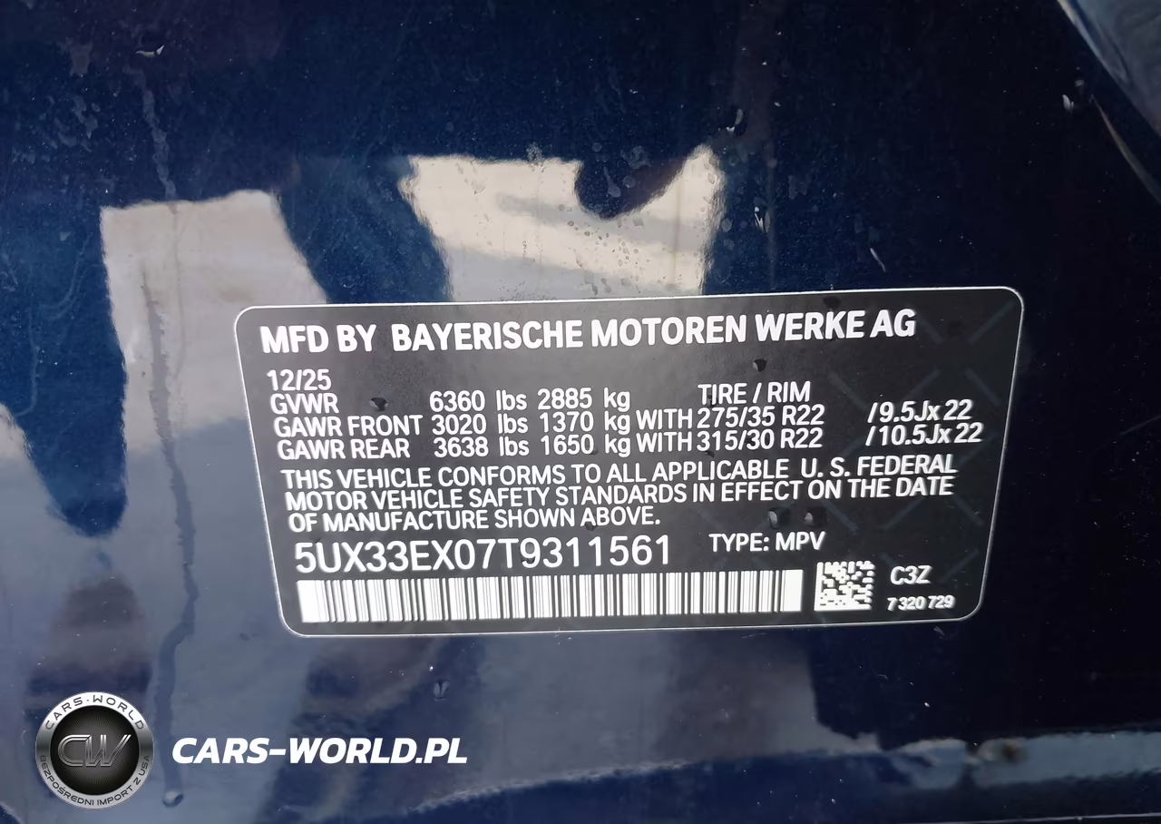 2026 BMW X6 xDrive40I VIN:5UX33EX07T9311561 - 9