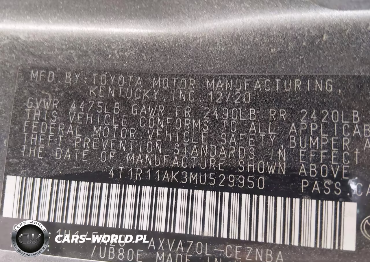 2021 Toyota Camry Le VIN:4T1R11AK3MU529950 - 9