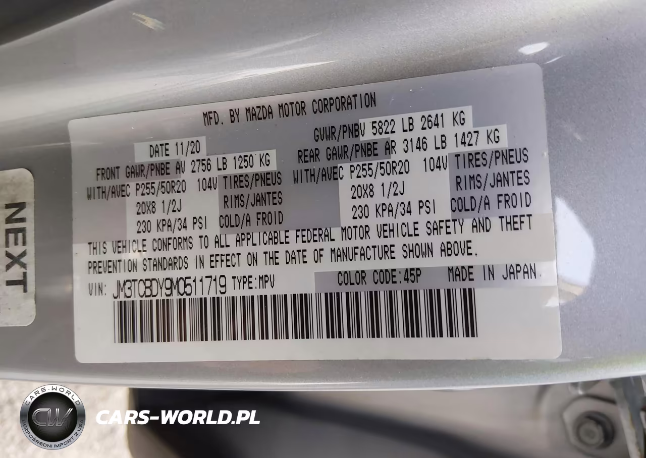 2021 Mazda Cx-9 Grand Touring VIN:JM3TCBDY9M0511719 - 9