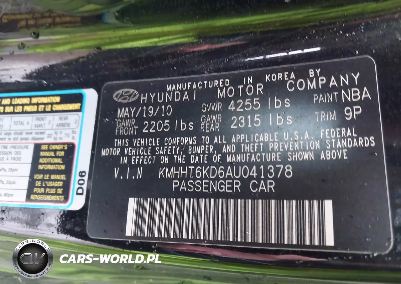 2010 Hyundai Genesis 2.0T Premium VIN:KMHHT6KD6AU041378 - 9