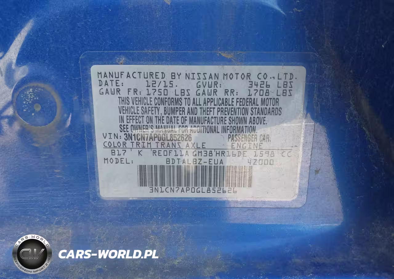 2016 Nissan Versa S-S Plus-Sv-Sl VIN:3N1CN7AP0GL852626 - 9