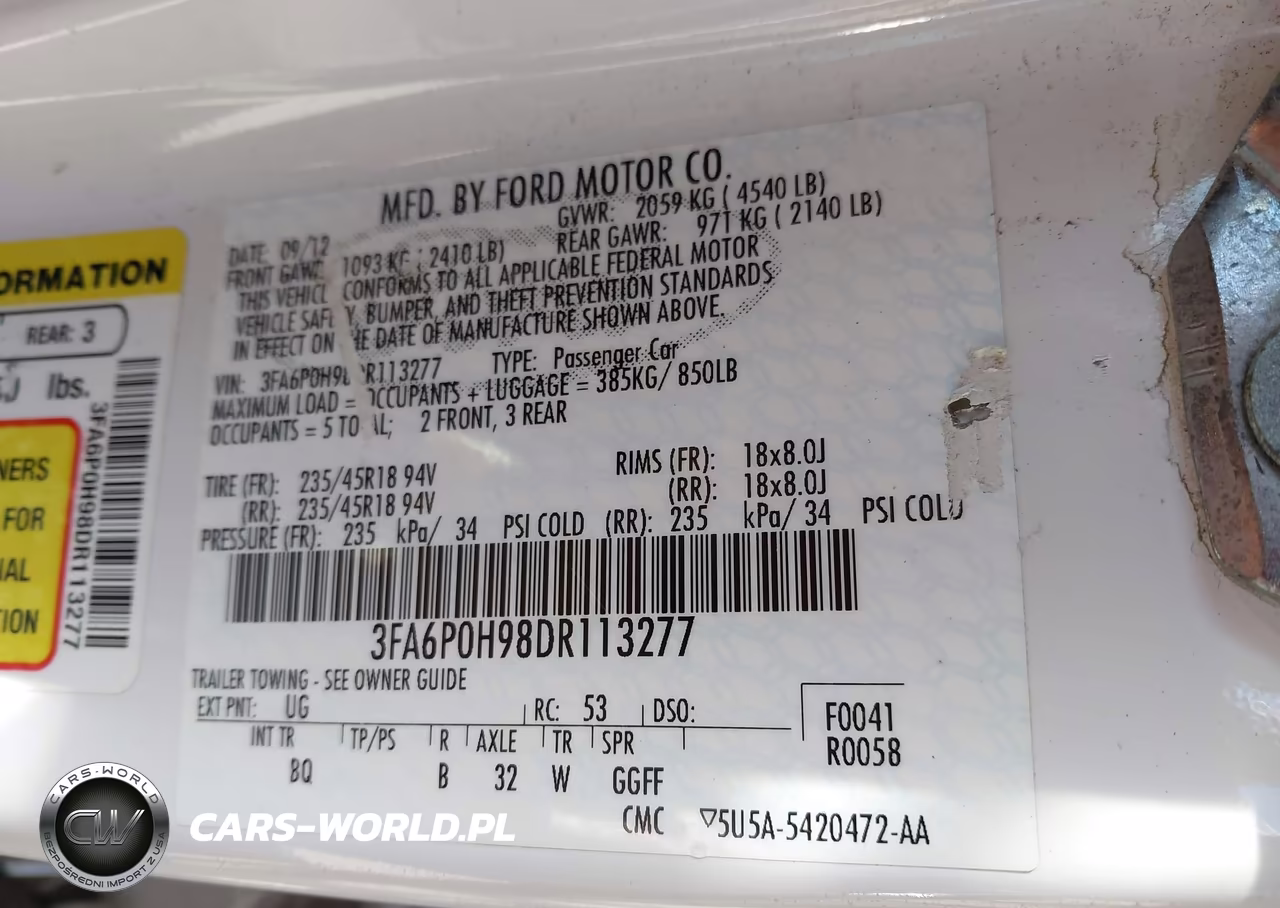 2013 Ford Fusion Se VIN:3FA6P0H98DR113277 - 9