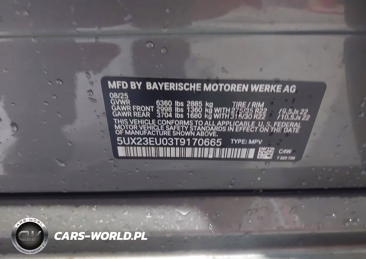 2026 BMW X5 xDrive40I VIN:5UX23EU03T9170665 - 9