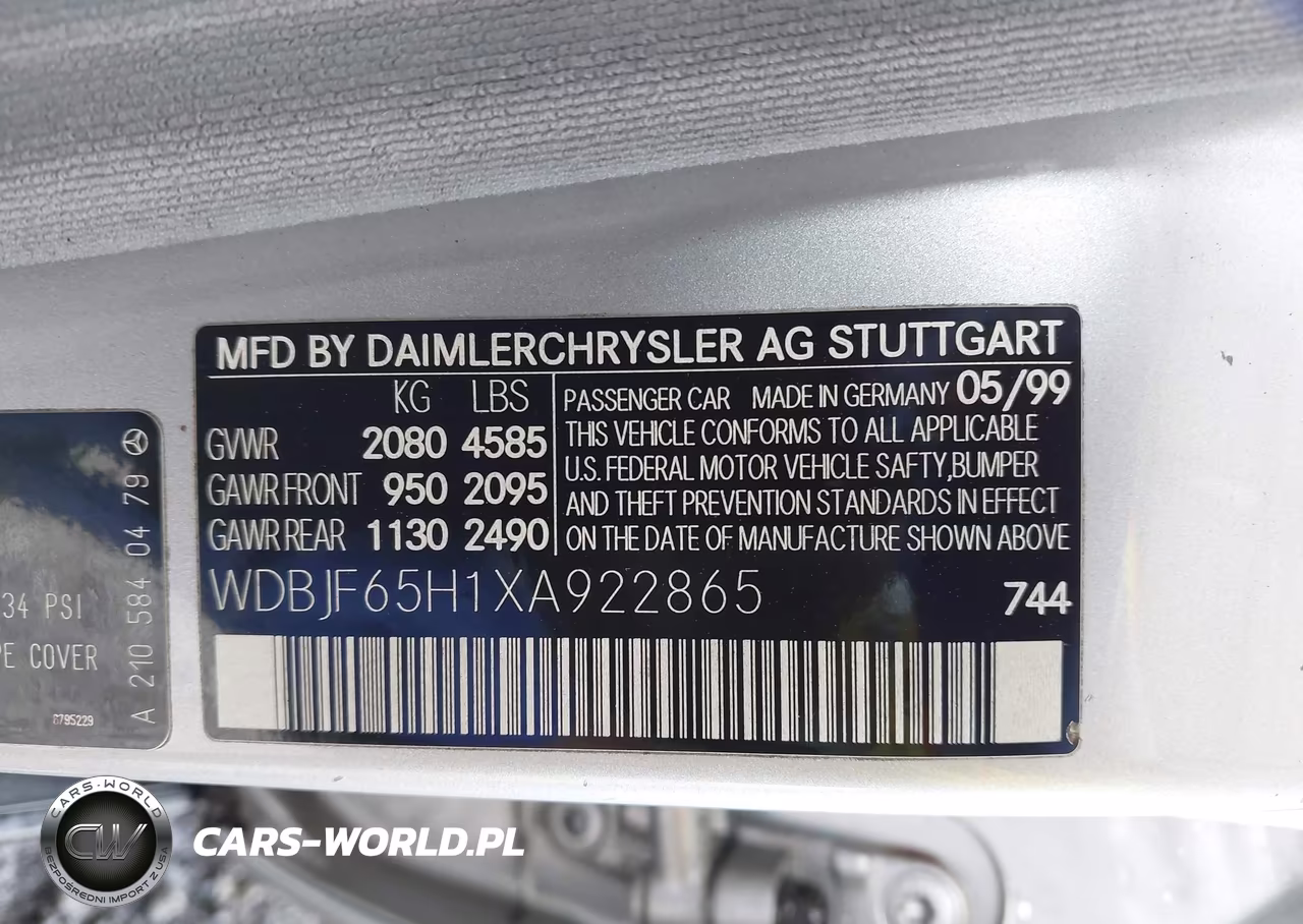 1999 Mercedes-Benz E 320 VIN:WDBJF65H1XA922865 - 9