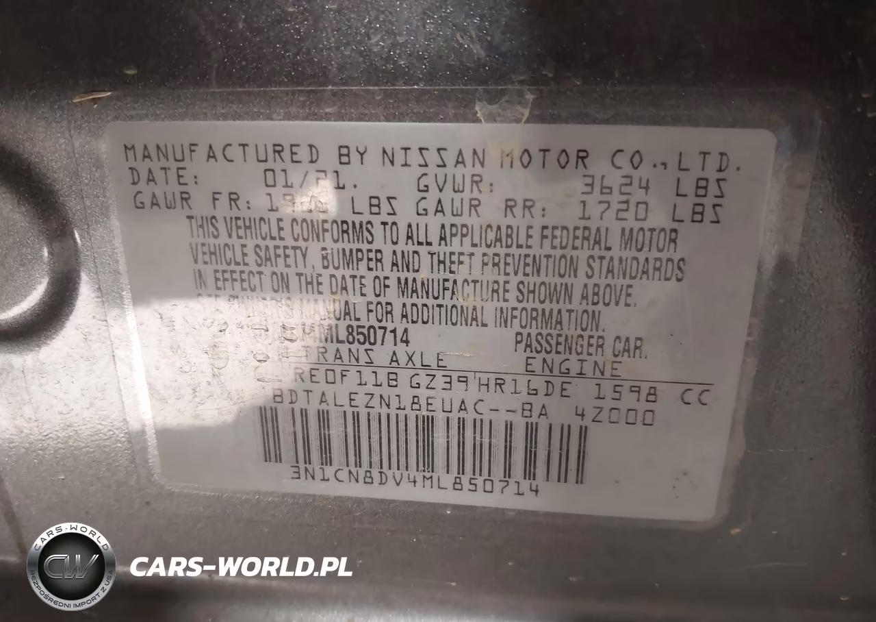 2021 Nissan Versa S Xtronic Cvt VIN:3N1CN8DV4ML850714 - 9