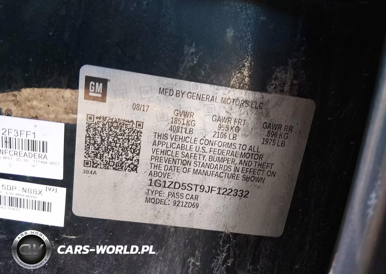 2018 Chevrolet Malibu Lt VIN:1G1ZD5ST9JF122332 - 9