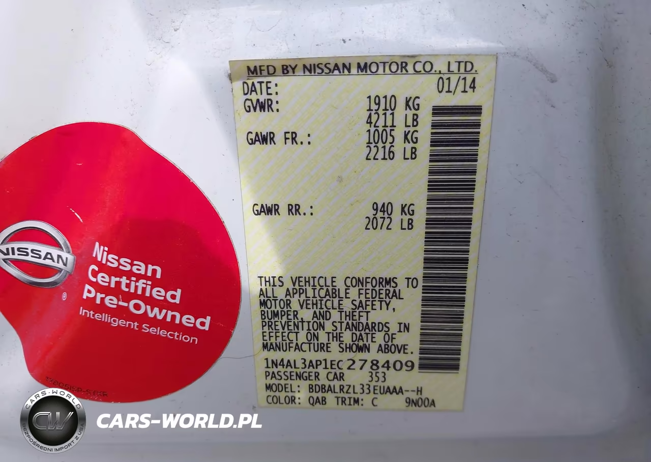 2014 Nissan Altima 2.5 S VIN:1N4AL3AP1EC278409 - 9