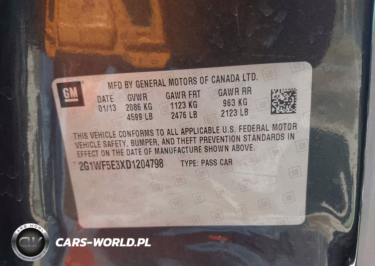 2013 Chevrolet Impala Ls VIN:2G1WF5E3XD1204798 - 9
