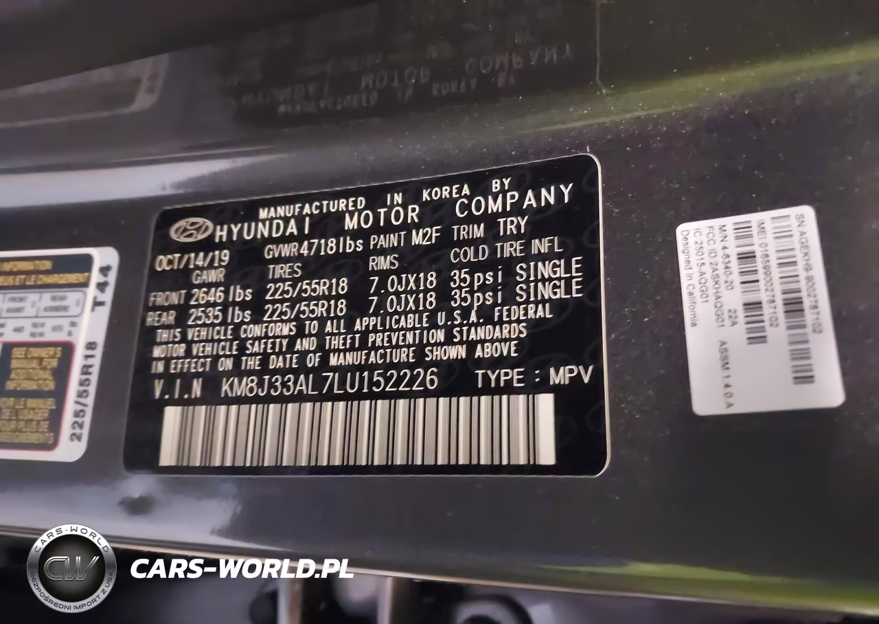 2020 Hyundai Tucson Ultimate VIN:KM8J33AL7LU152226 - 9