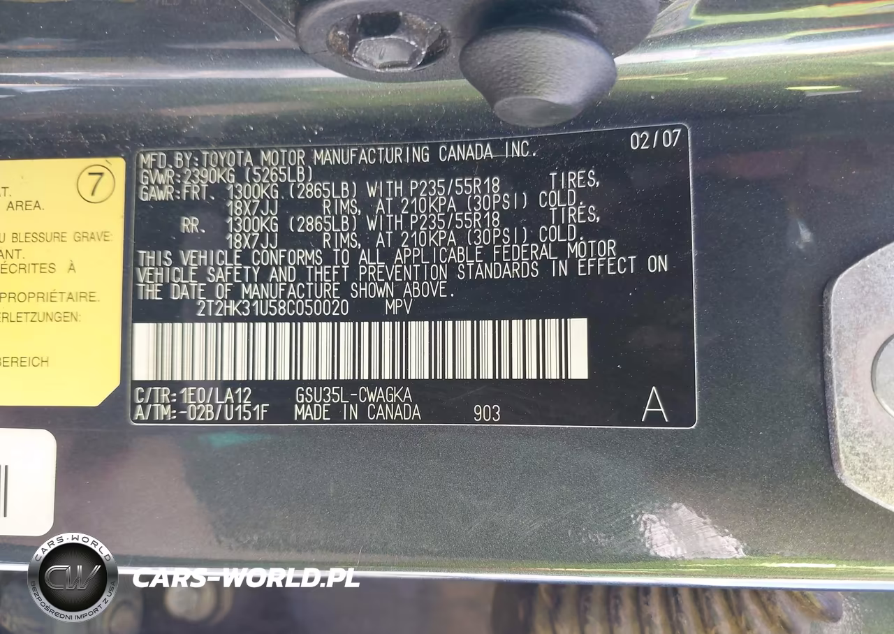 2008 Lexus Rx 350 VIN:2T2HK31U58C050020 - 9