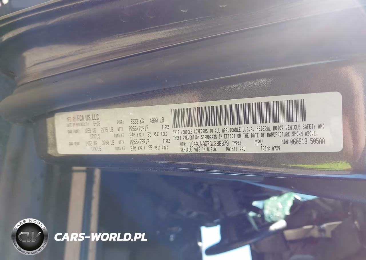 2016 Jeep Wrangler Sport VIN:1C4AJWAG7GL288379 - 9
