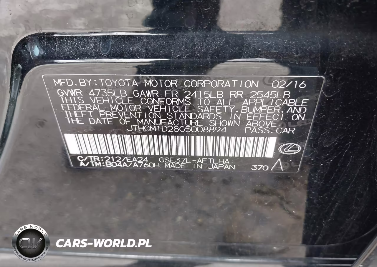2016 Lexus Is 300 VIN:JTHCM1D28G5008894 - 9