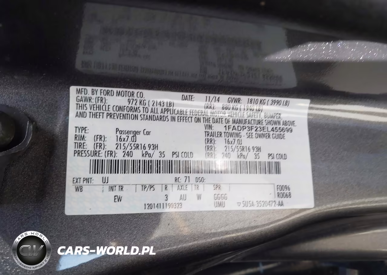 2014 Ford Focus Se VIN:1FADP3F23EL455699 - 9