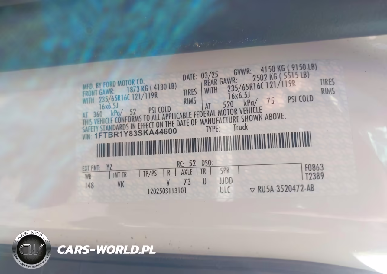 2025 Ford Transit-250 VIN:1FTBR1Y83SKA44600 - 9