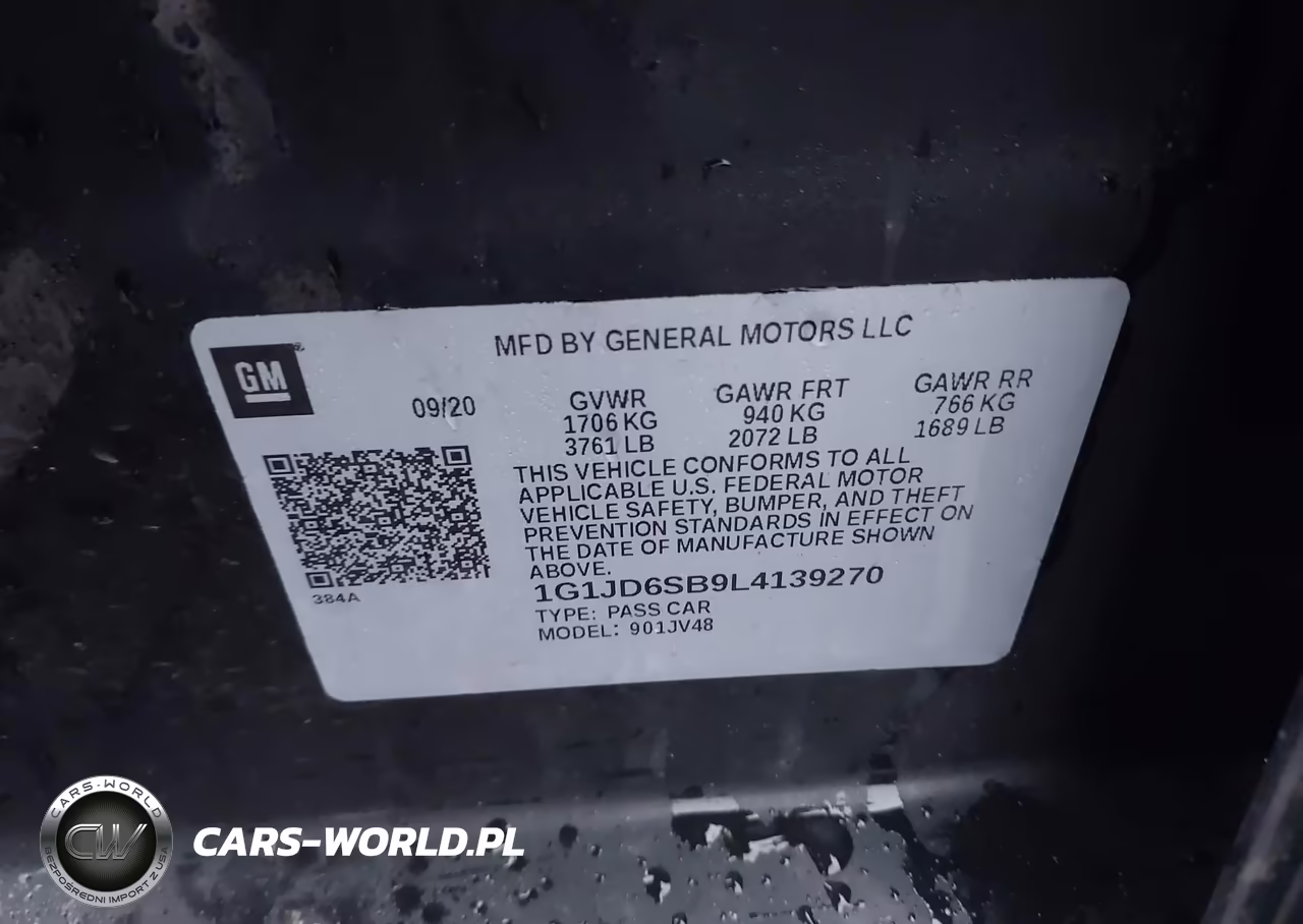 2020 Chevrolet Sonic Fwd Lt 5-Door VIN:1G1JD6SB9L4139270 - 9
