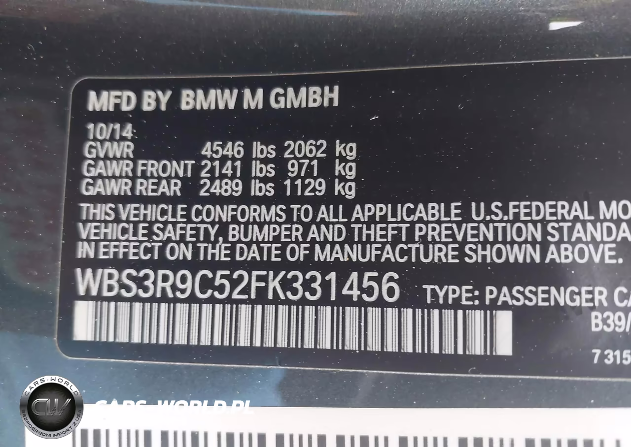 2015 BMW M4 VIN:WBS3R9C52FK331456 - 9