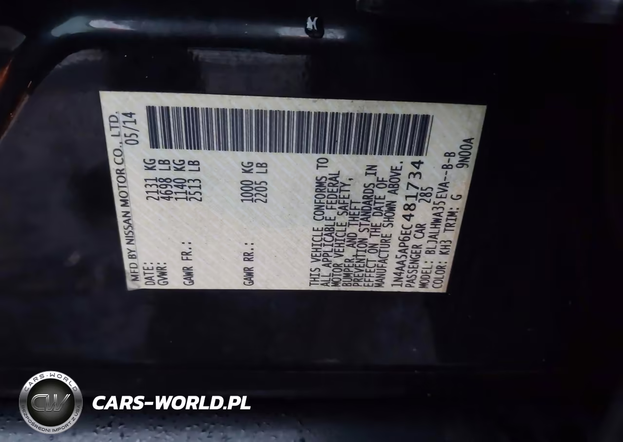 2014 Nissan Maxima 3.5 Sv VIN:1N4AA5AP6EC481734 - 9