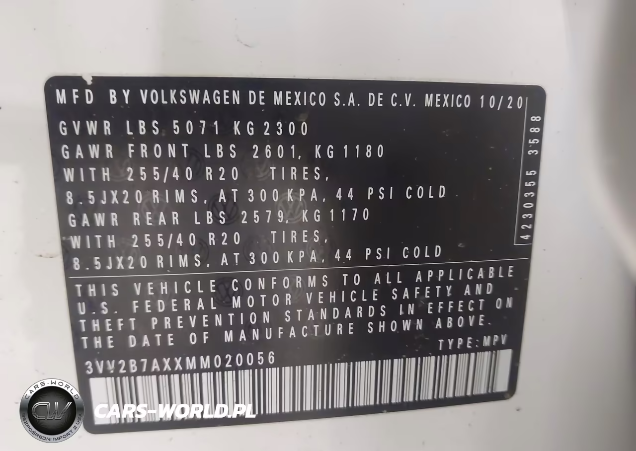 2021 Volkswagen Tiguan 2.0T Se-2.0T Se R-Line Black-2.0T Sel VIN:3VV2B7AXXMM020056 - 9