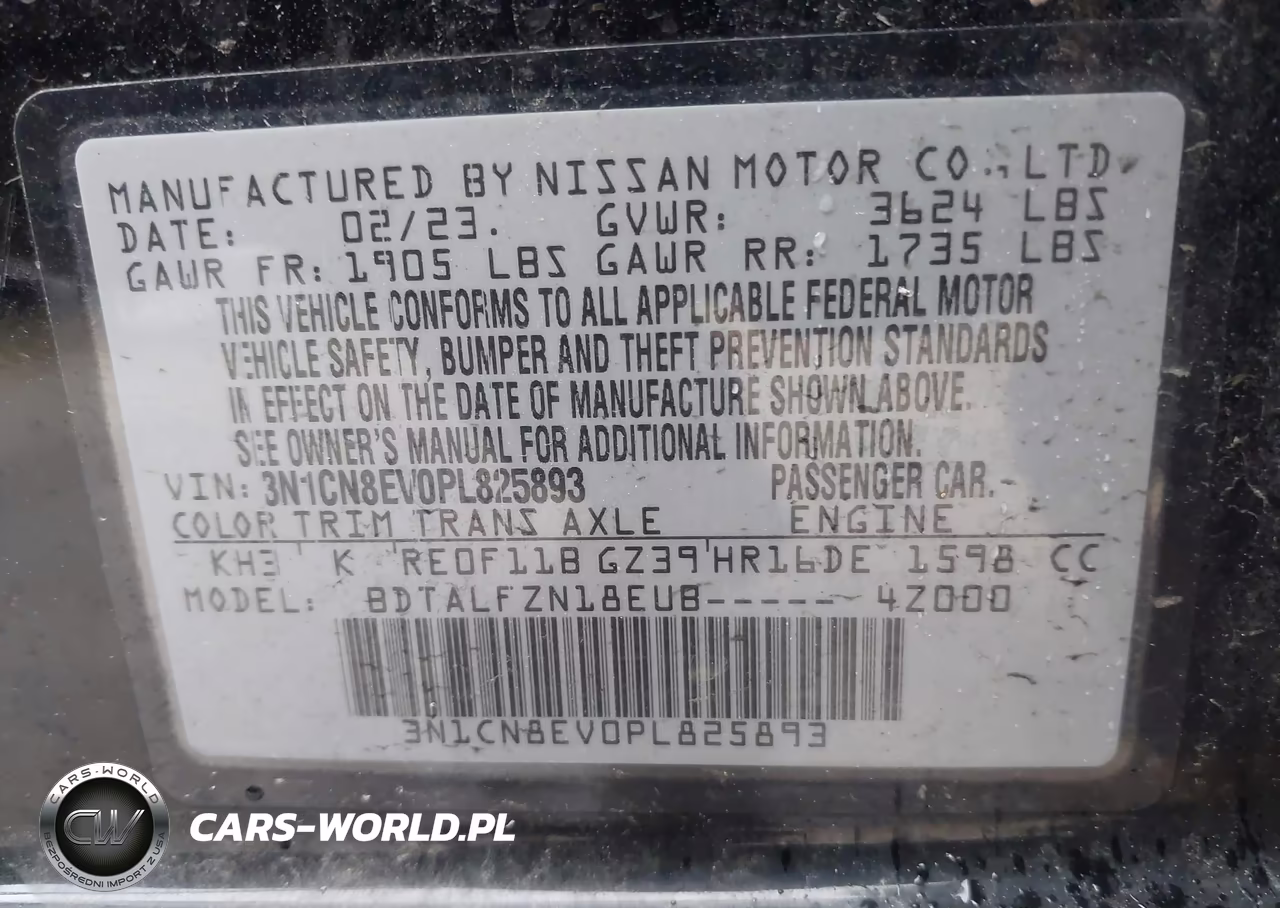 2023 Nissan Versa 1.6 Sv Xtronic Cvt VIN:3N1CN8EV0PL825893 - 9