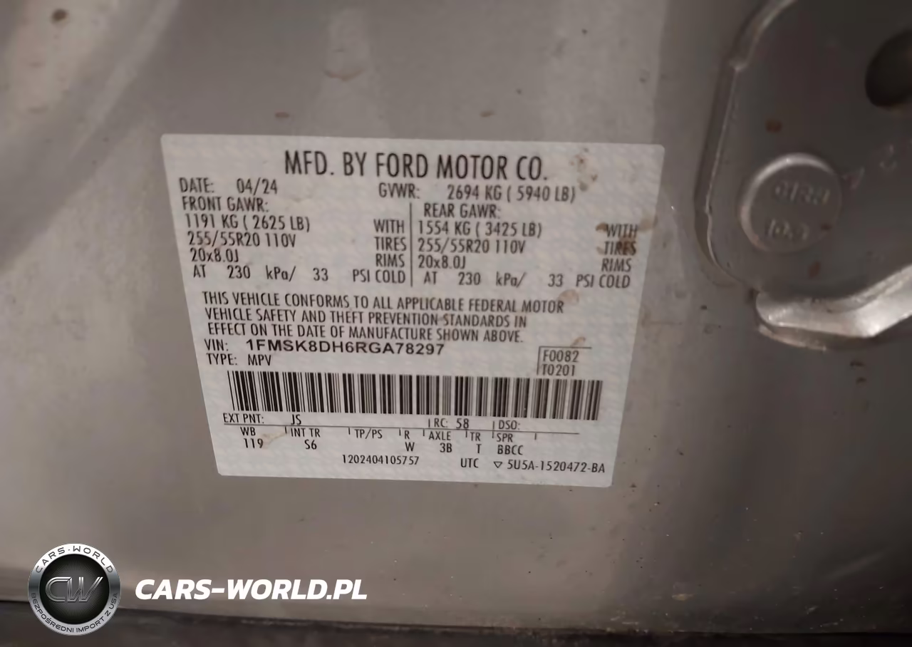 2024 Ford Explorer Xlt VIN:1FMSK8DH6RGA78297 - 9