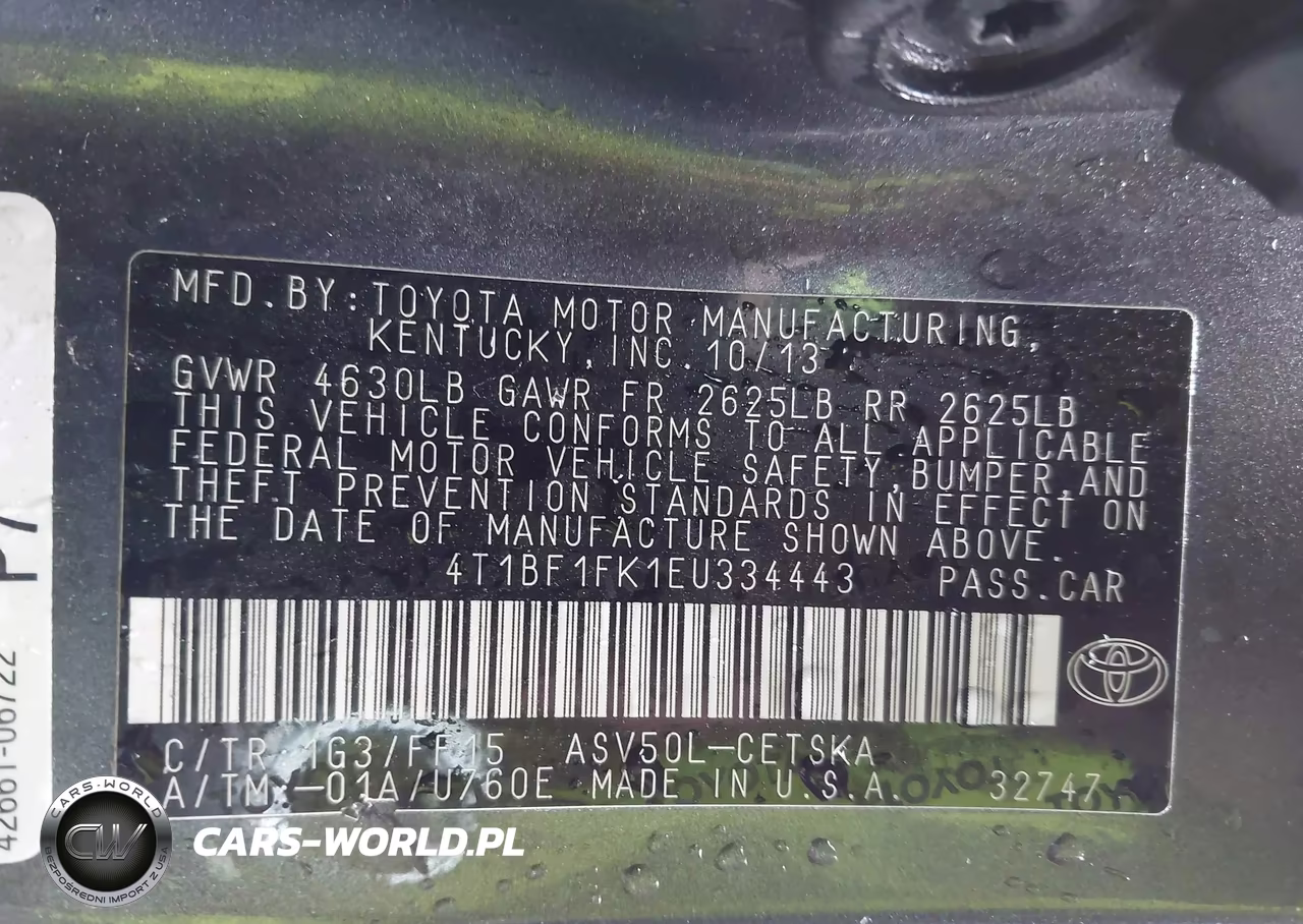 2014 Toyota Camry Se VIN:4T1BF1FK1EU334443 - 9
