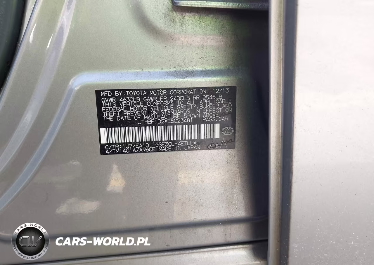 2014 Lexus Is 250 VIN:JTHBF1D2XE5023481 - 9