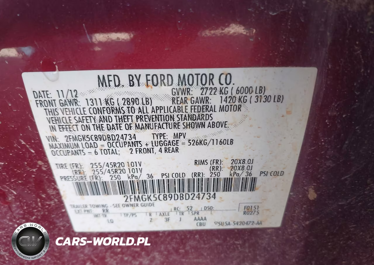 2013 Ford Flex Sel VIN:2FMGK5C89DBD24734 - 9