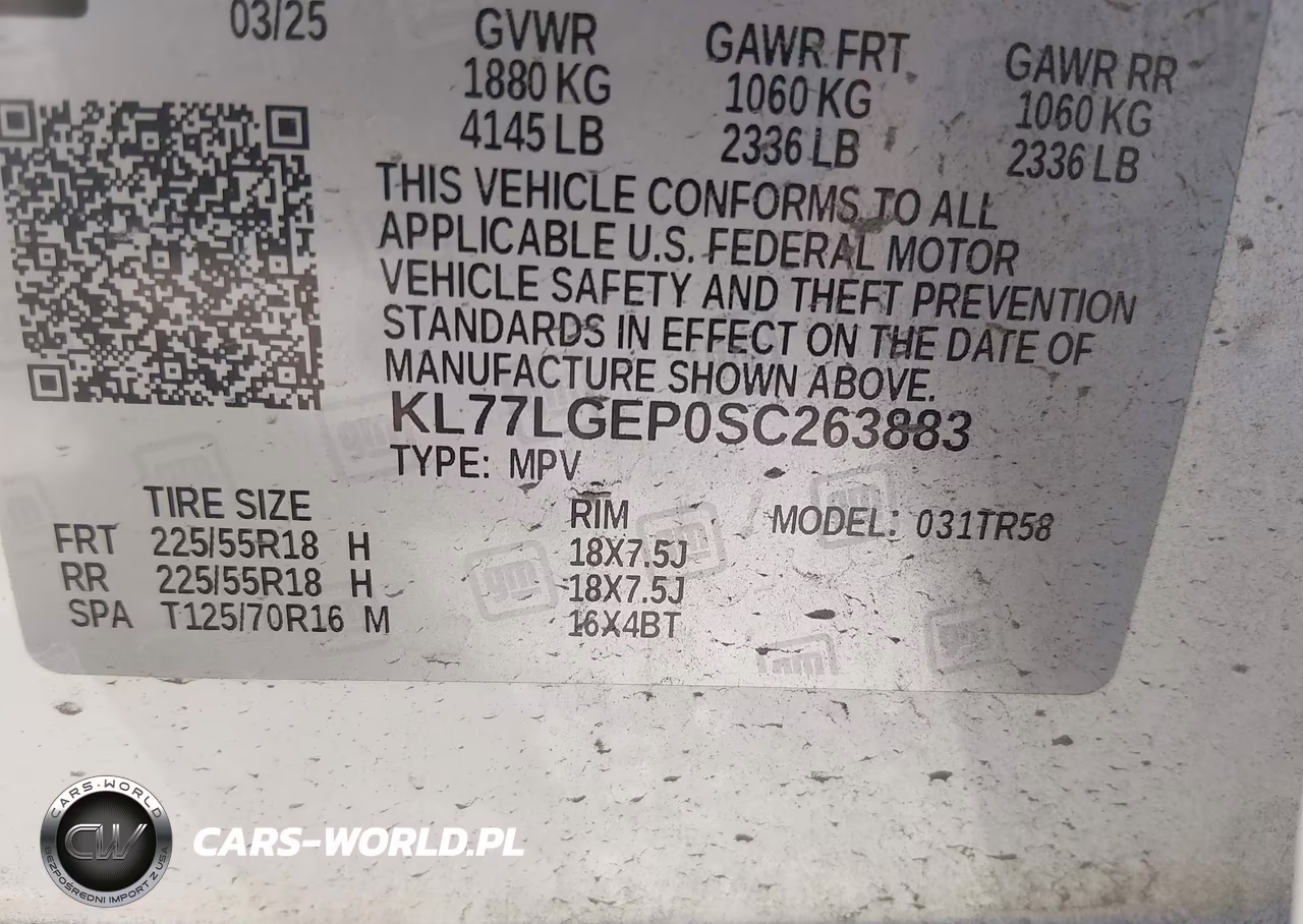 2025 Chevrolet Trax Fwd 1Rs VIN:KL77LGEP0SC263883 - 9