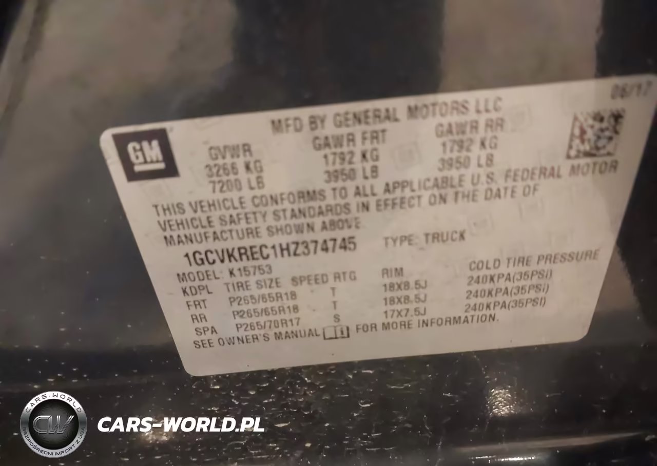 2017 Chevrolet Silverado 1500 2Lt VIN:1GCVKREC1HZ374745 - 9