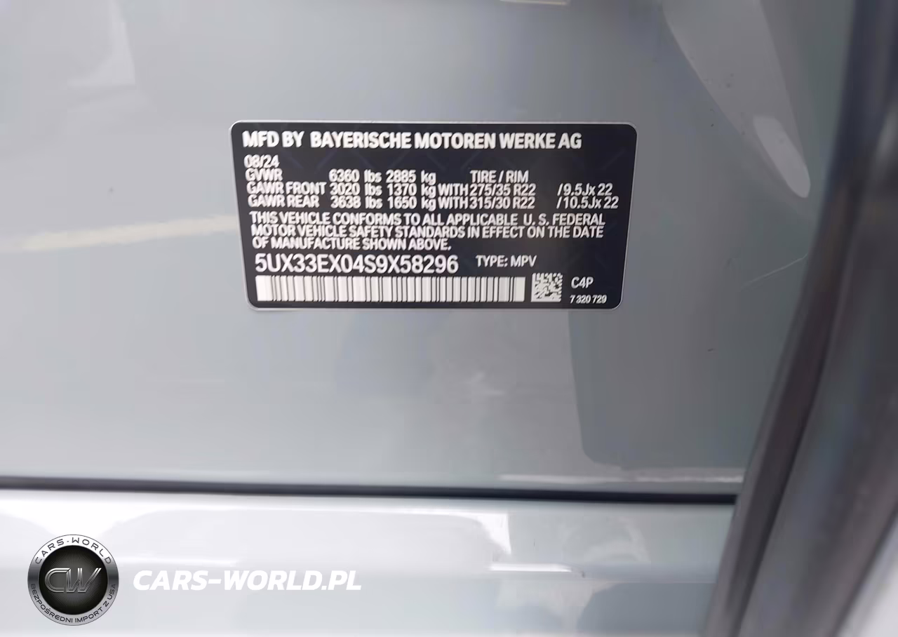 2025 BMW X6 xDrive40I VIN:5UX33EX04S9X58296 - 9