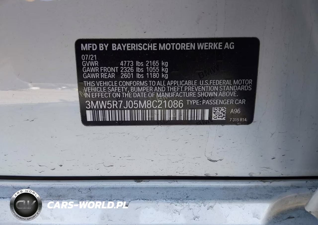 2021 BMW 330I xDrive VIN:3MW5R7J05M8C21086 - 9