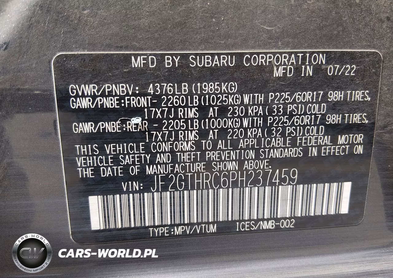 2023 Subaru Crosstrek Sport VIN:JF2GTHRC6PH237459 - 9