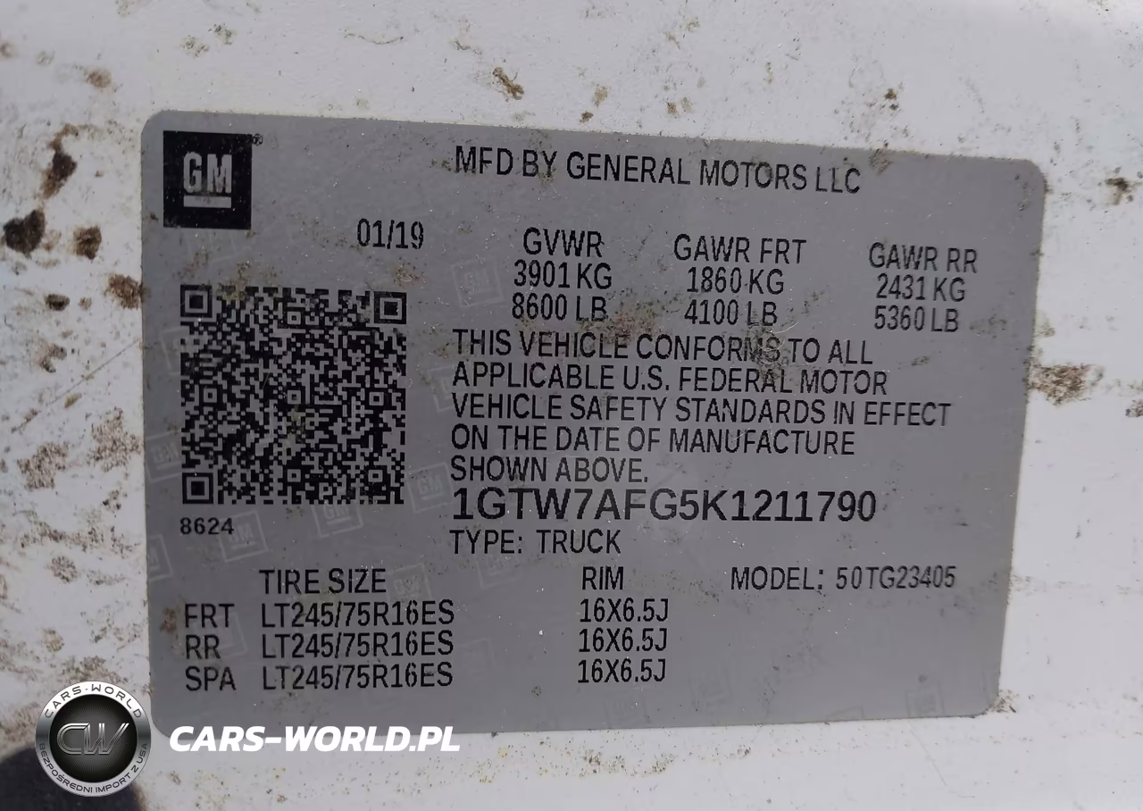 2019 GMC Savana 2500 Work Van VIN:1GTW7AFG5K1211790 - 9