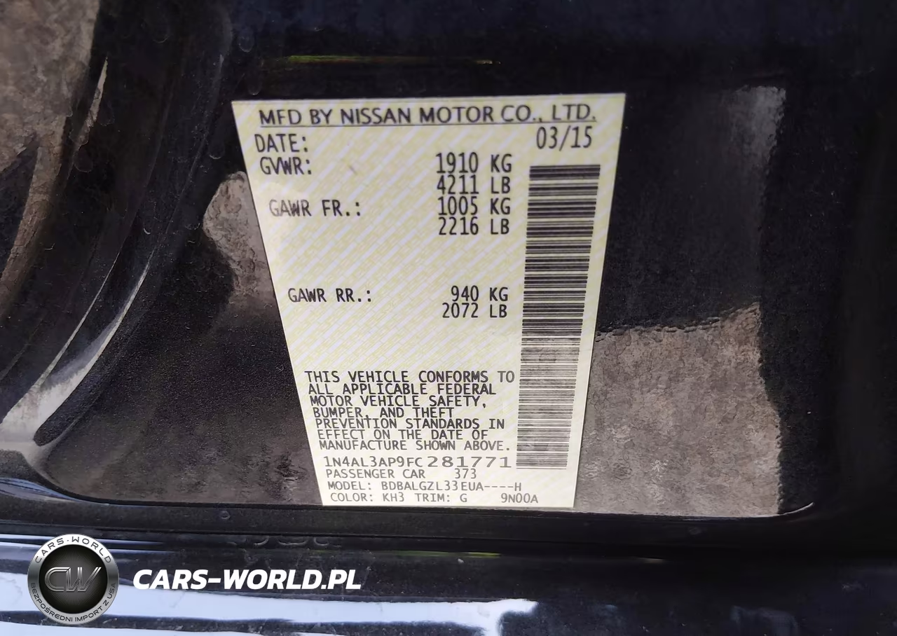 2015 Nissan Altima 2.5 S VIN:1N4AL3AP9FC281771 - 9