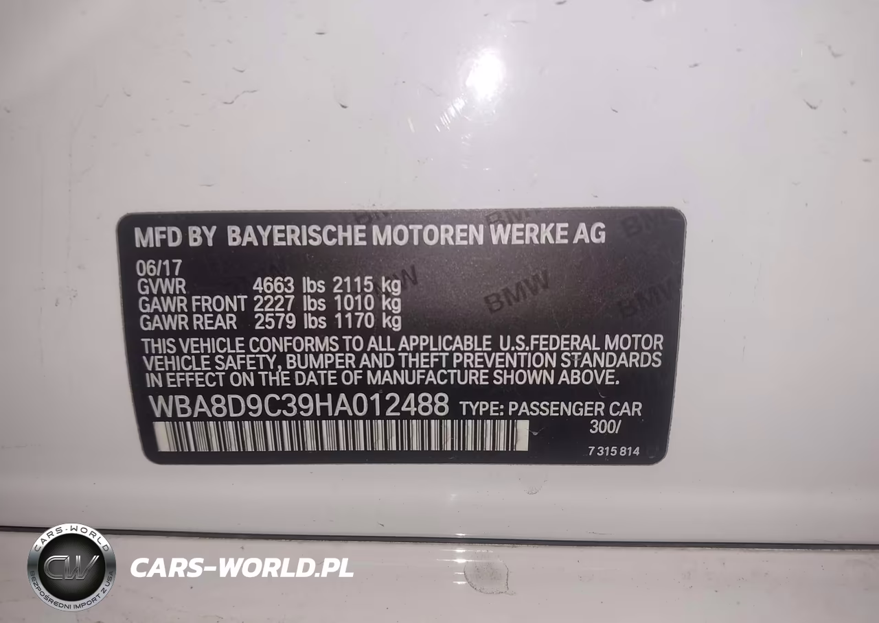 2017 BMW 330I xDrive VIN:WBA8D9C39HA012488 - 9