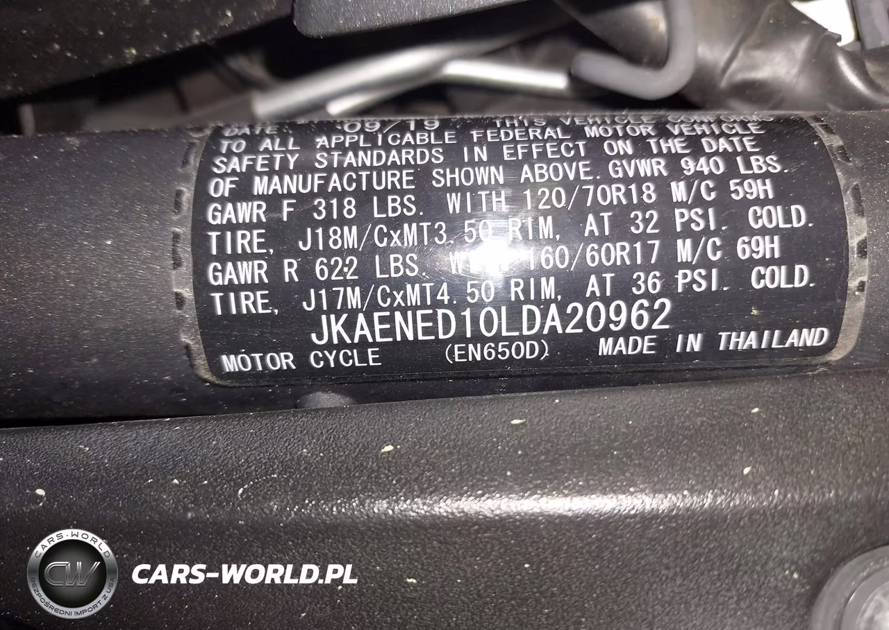 2020 Kawasaki En650 D VIN:JKAENED10LDA20962 - 10