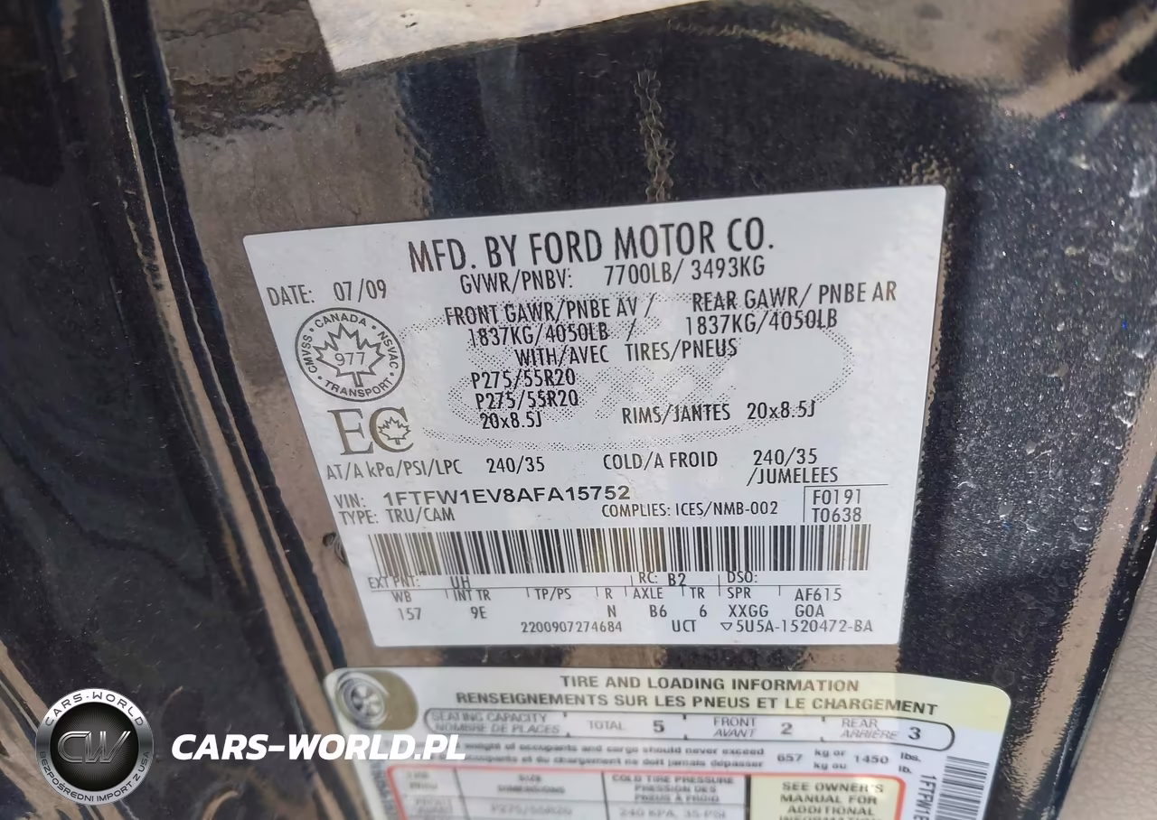 2010 Ford F150 Supercrew VIN:1FTFW1EV8AFA15752 - 9