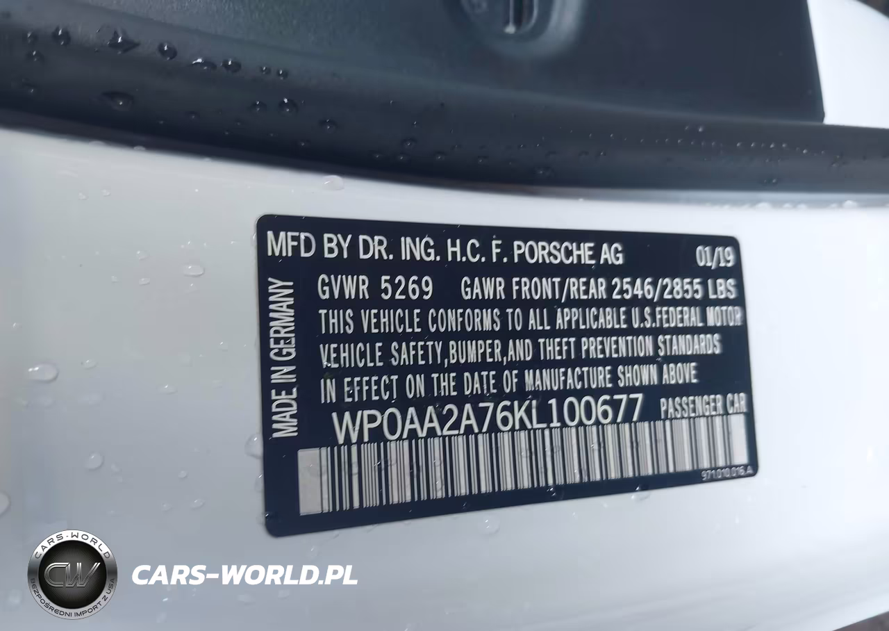 2019 Porsche Panamera 4 VIN:WP0AA2A76KL100677 - 9
