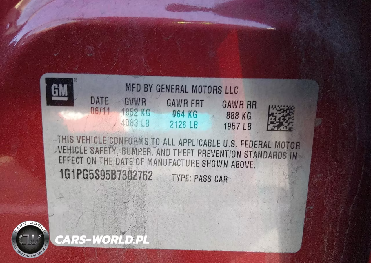 2011 Chevrolet Cruze 2Lt VIN:1G1PG5S95B7302762 - 9