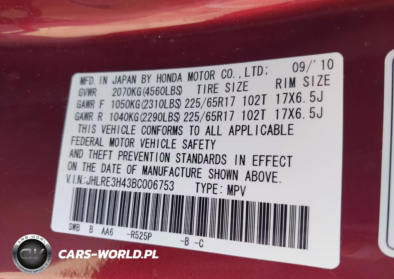2011 Honda Cr-V Se VIN:JHLRE3H43BC006753 - 9