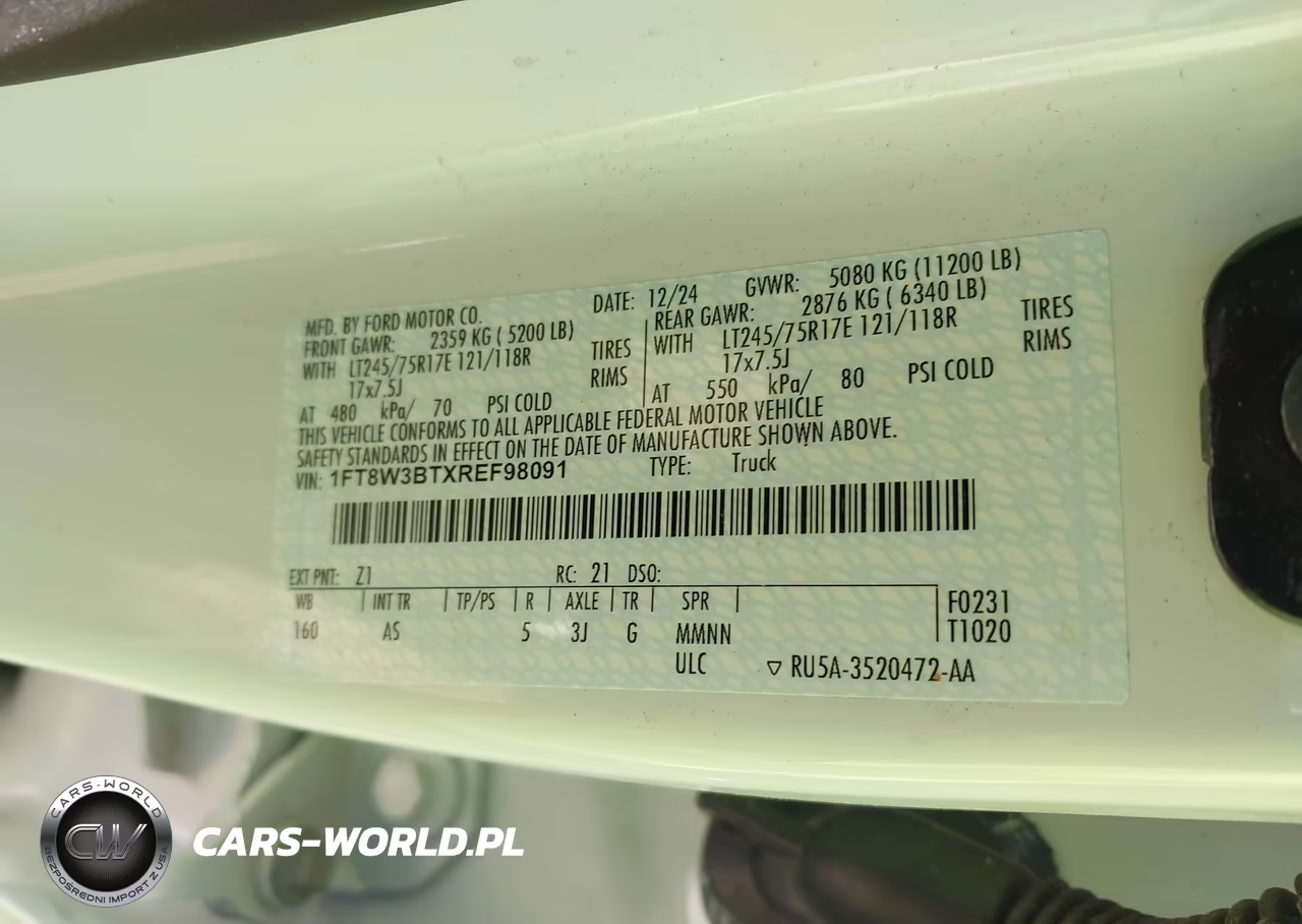 2024 Ford F-350 Xl VIN:1FT8W3BTXREF98091 - 9